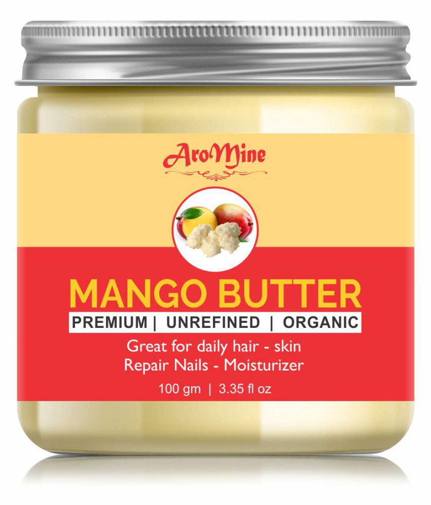 Aromine 100% Pure Organic Mango Butter Great For Skin,Body,Lips Moisturizer Moisturizer 100 gm