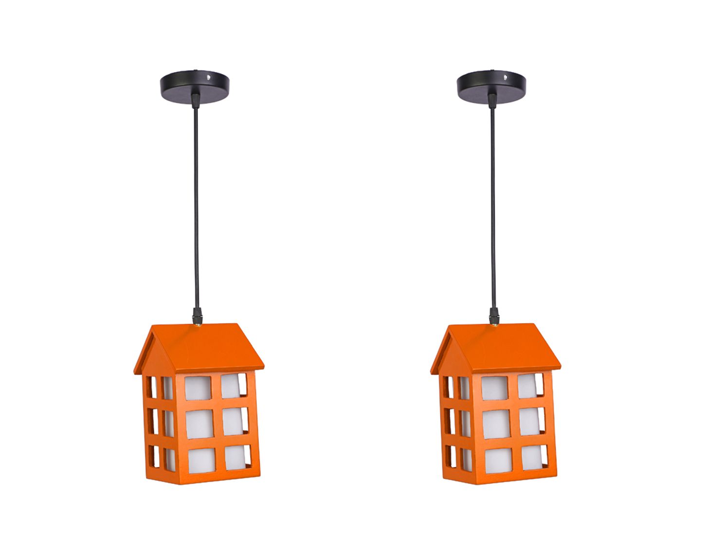     			Somil Wood Hanging Lamp Pendant Orange - Pack of 2