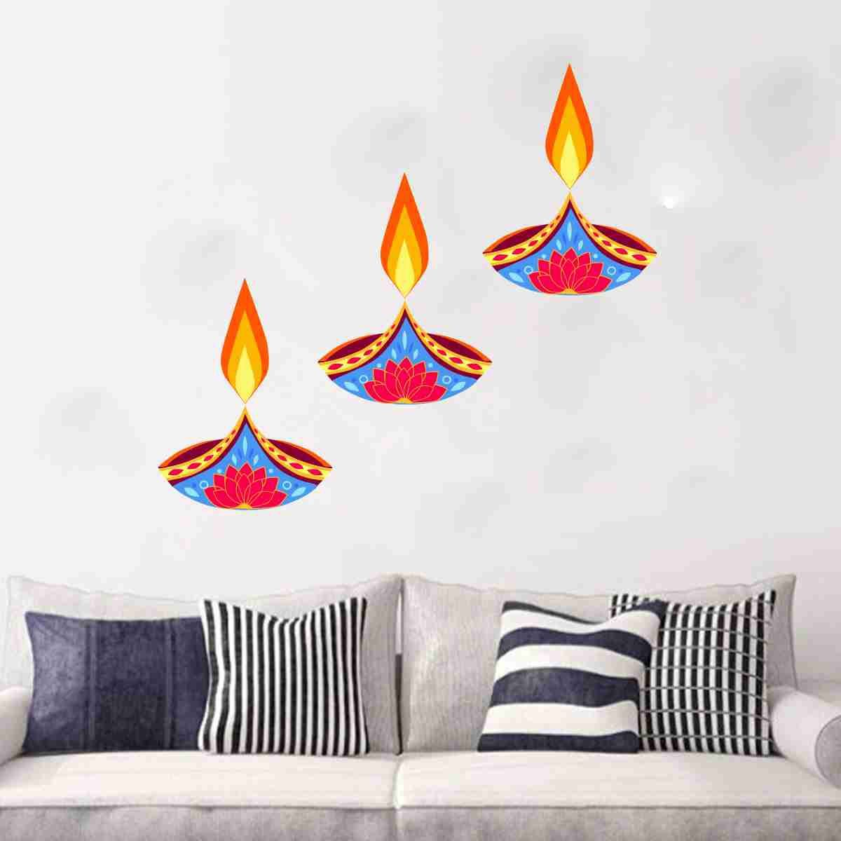     			Decor Villa DIWALI DEEPAK Festive Sticker ( 27 x 76 cms )