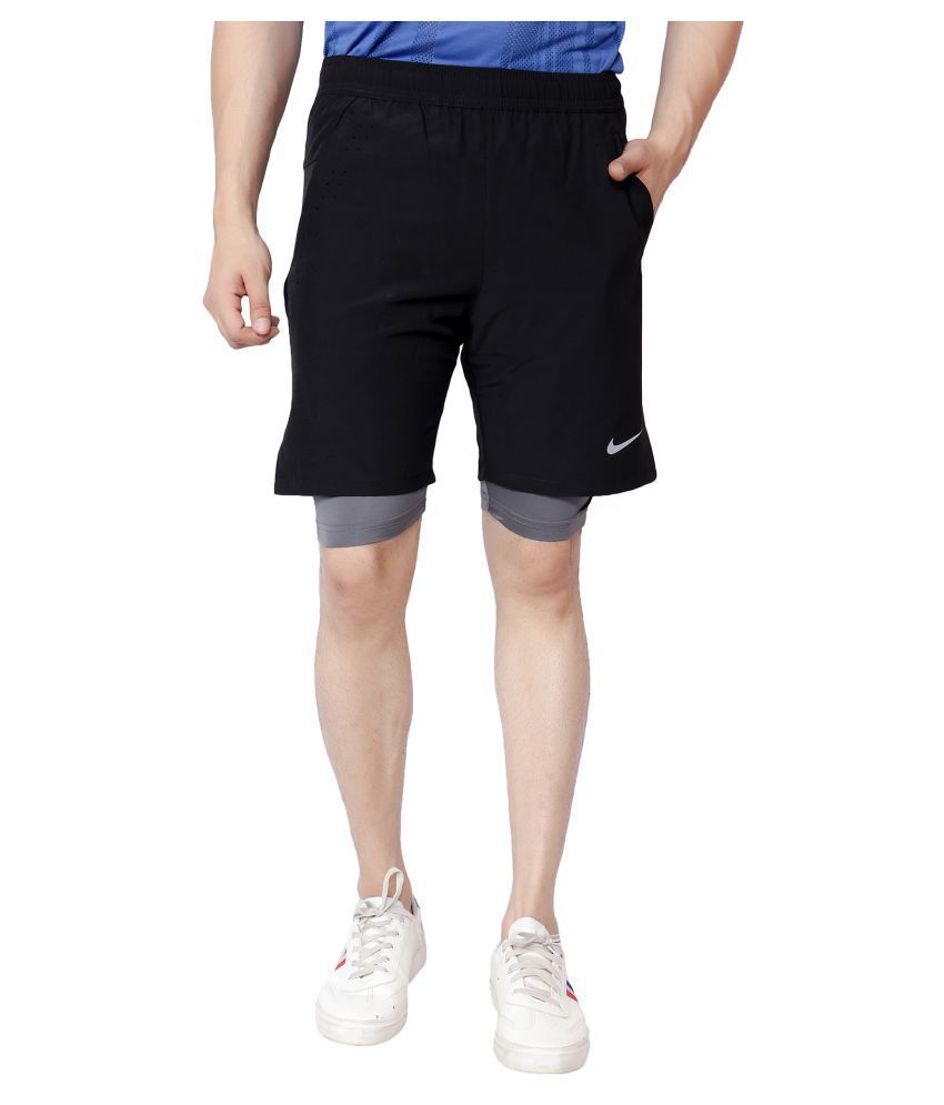 Download Nike Black Polyester Lycra Fitness Shorts - Buy Nike Black ...