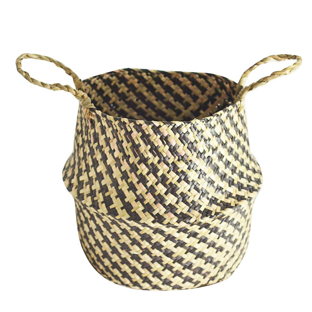 Seagrass Wicker Basket Flower Pot Folding Basket Dirty Basket