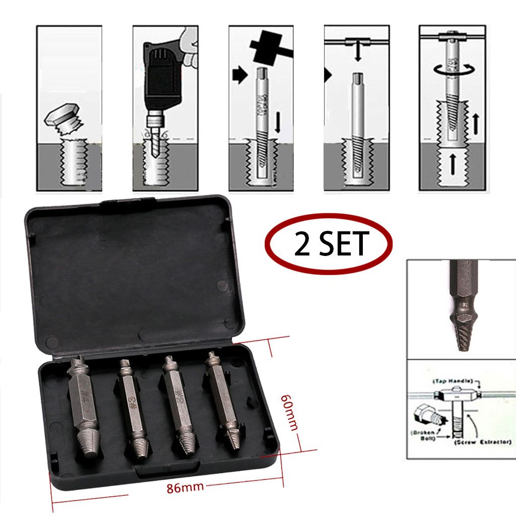 Details about   1/4 Pcs Speed Out Screw Extractor Drill Bits Tools Broken Bolt Damage Remove UK 