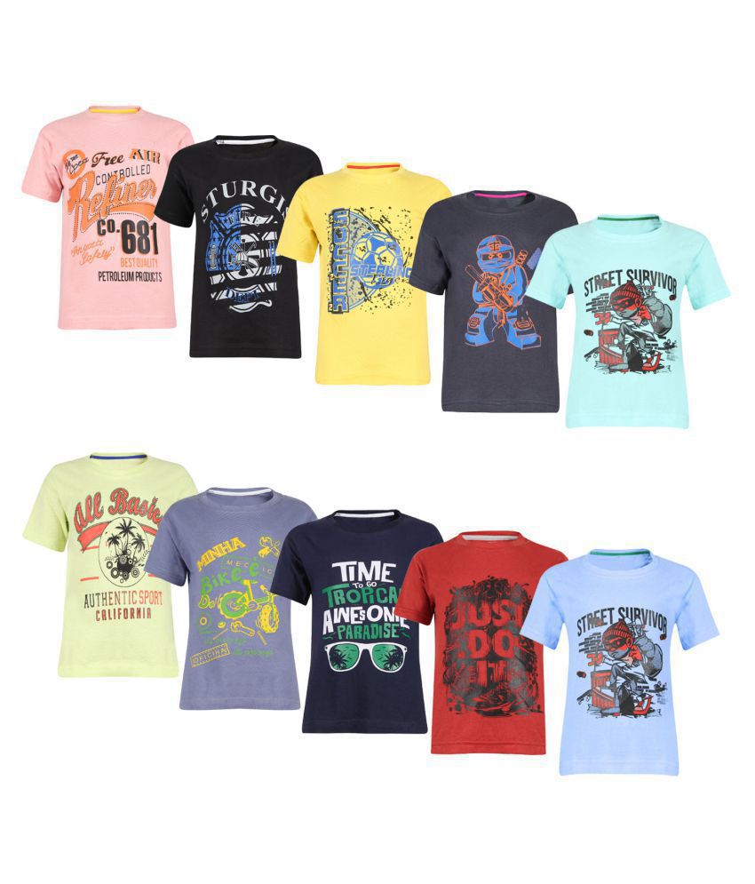 tirupur fashion biz Boys Halfsleeve T-Shirts Cotton Stretch Printed ...