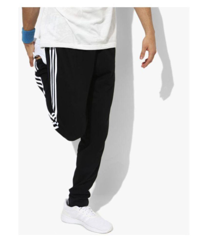 adidas black polyester lycra track pant