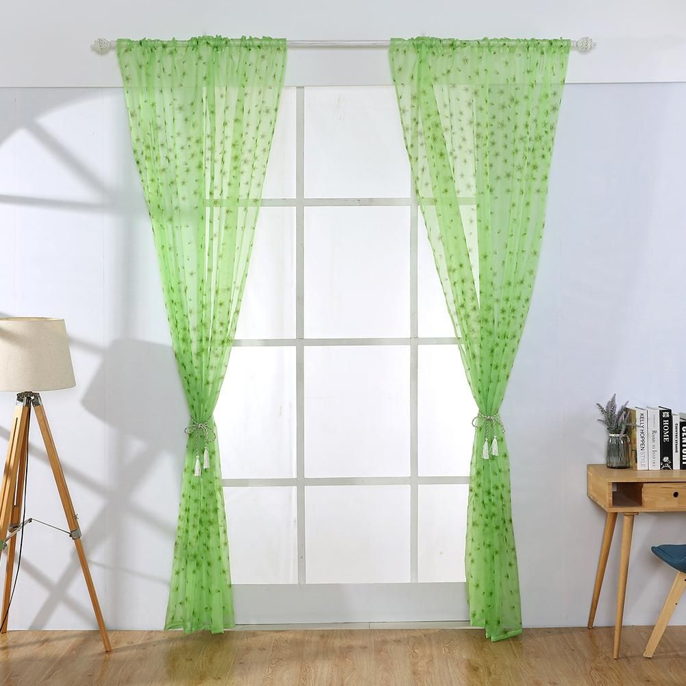 Flowers Print Sheer Voile Tulle Drape Living Bedroom Window Curtain Green Buy Flowers Print Sheer Voile Tulle Drape Living Bedroom Window Curtain Green Online At Low Price Snapdeal