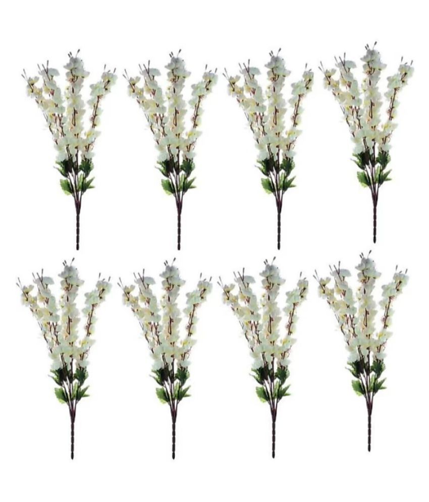     			fns store Assorted White Artificial Flowers Bunch - Pack of 8