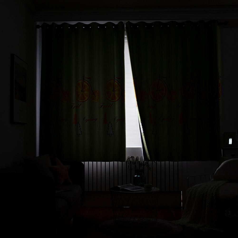 Fruit Bike Printing Curtains Bedroom Blackout Window Blinds Drapes