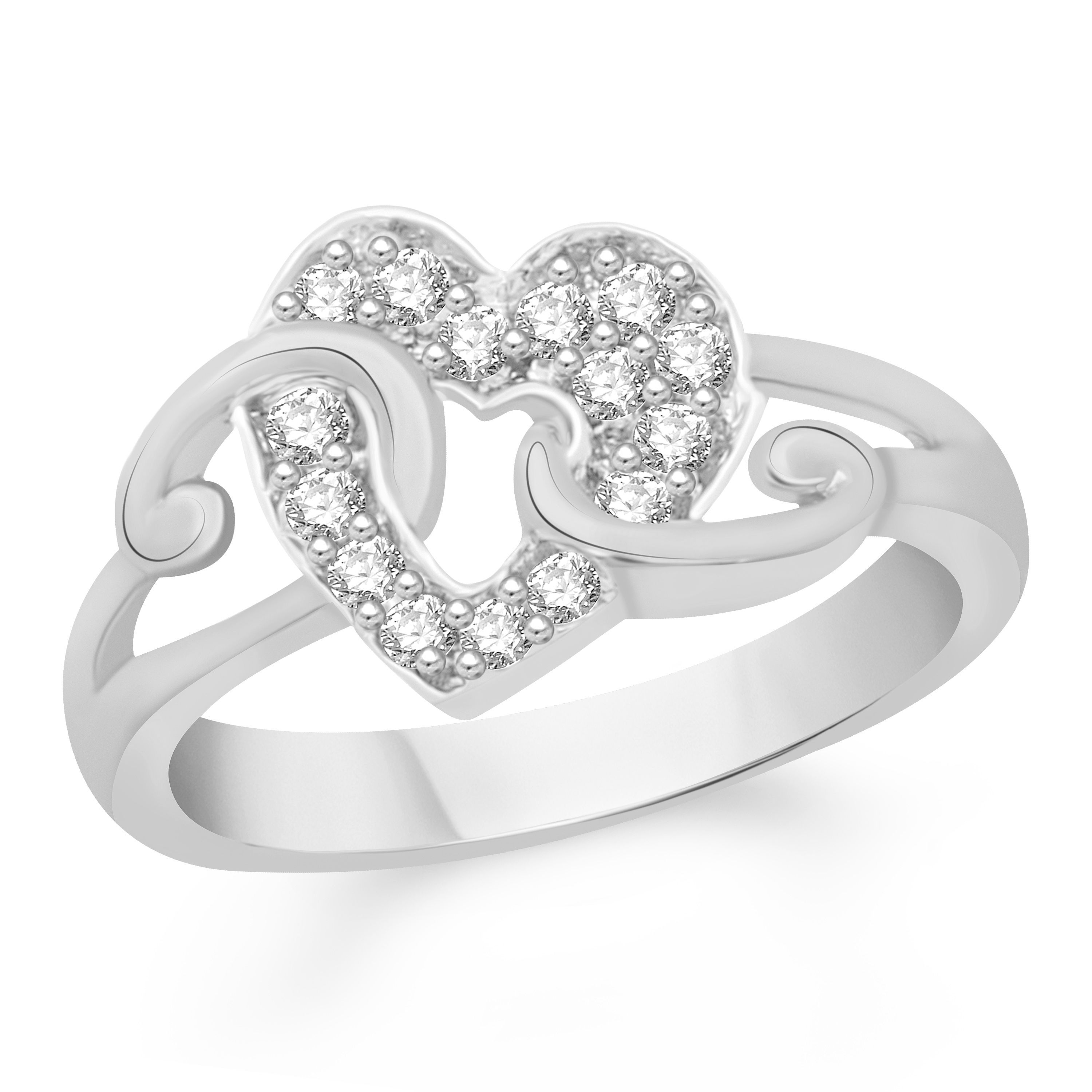VK Jewels Love forever heart Rhodium Plated Alloy Ring for Women ...