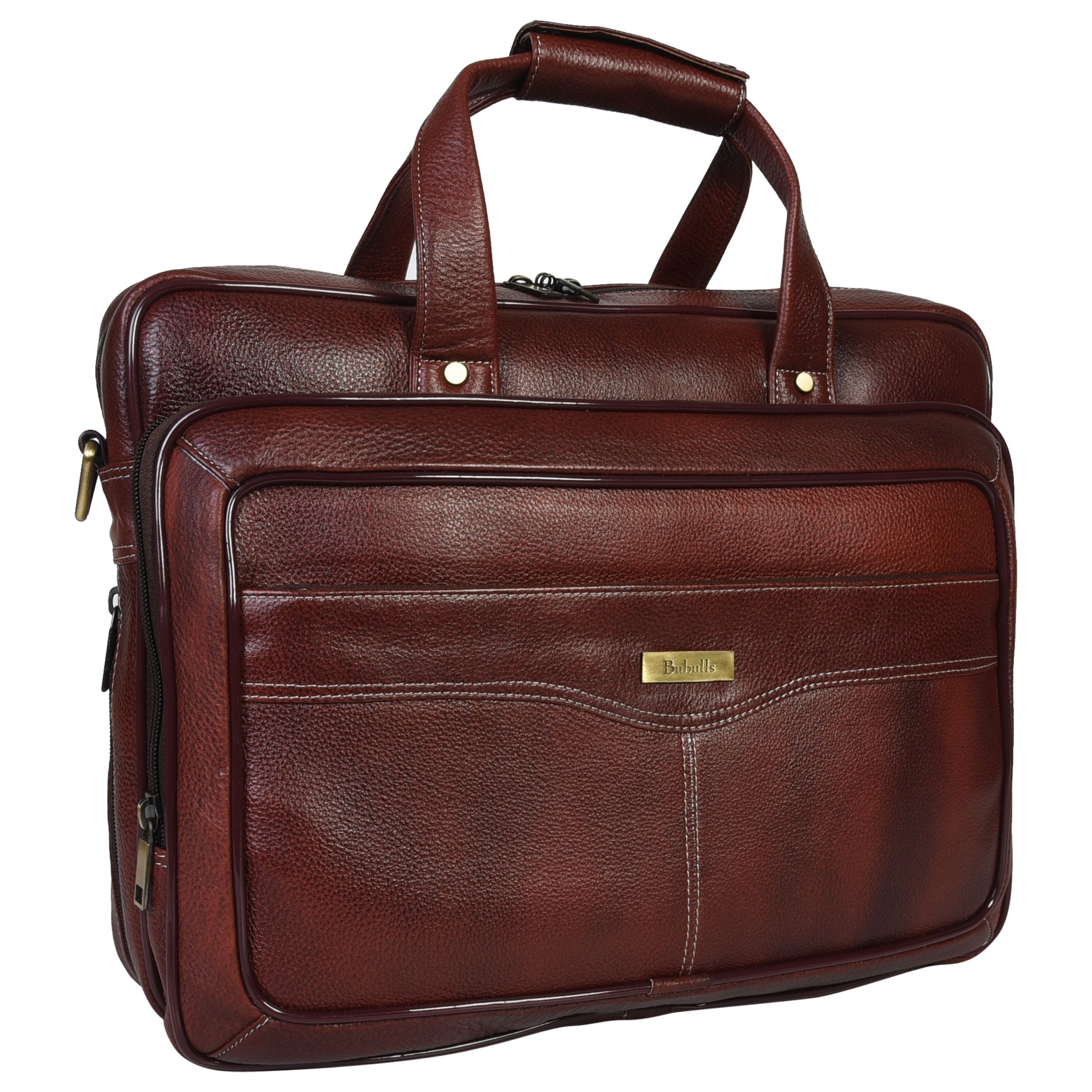 bubulls WG-1022 Brown Leather Office Bag - Buy bubulls WG-1022 Brown ...