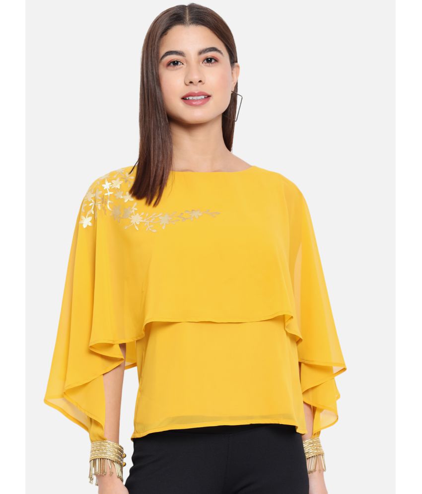     			ALL WAYS YOU - Yellow Polyester Women's Cape Top ( Pack of 1 )