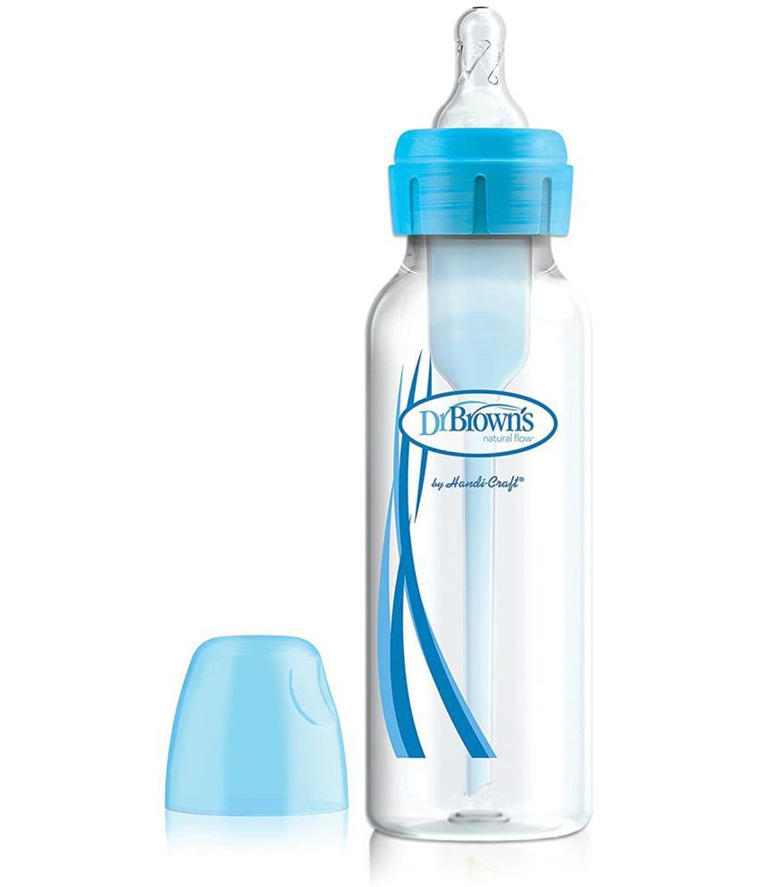     			Dr. Brown's Narrow Neck Options Blue Feeding Bottle (250 Ml, Pack of 1, Blue/White)