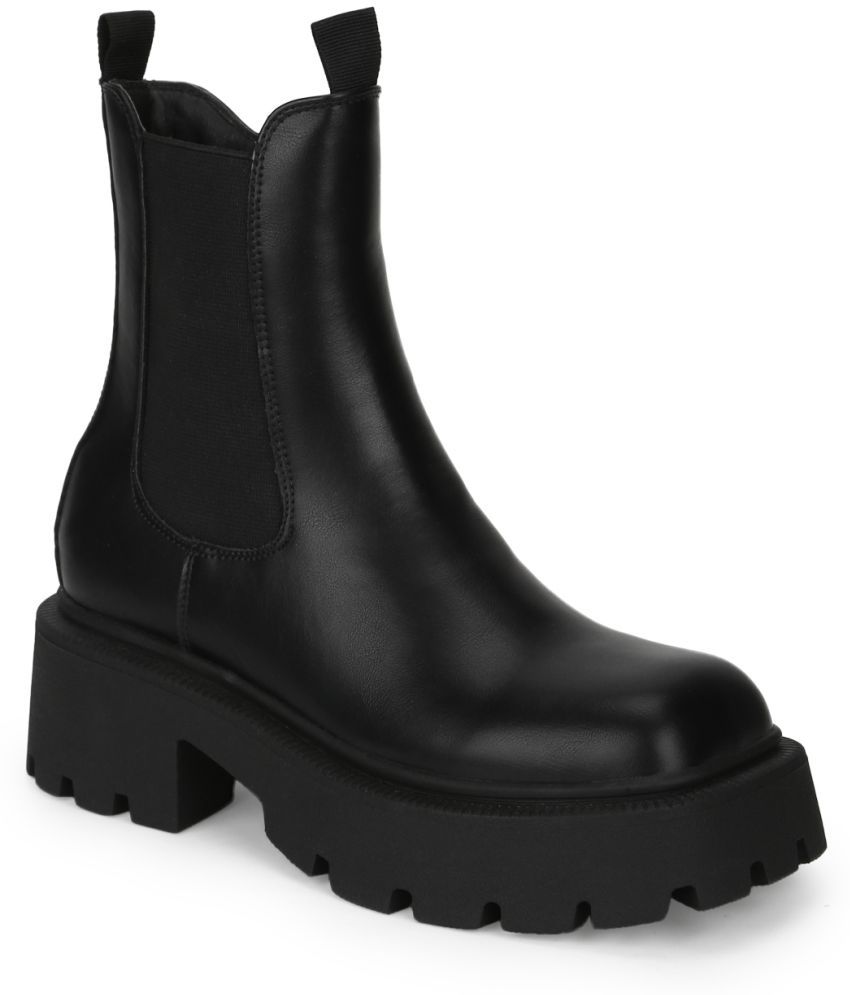 Truffle Collection Black Ankle Length Chelsea Boots