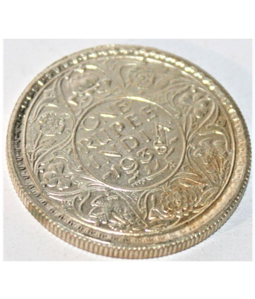     			1 RUPEE 1938 - KING GEORGE VI BRITISH INDIA RARE SILVERPLATED COIN