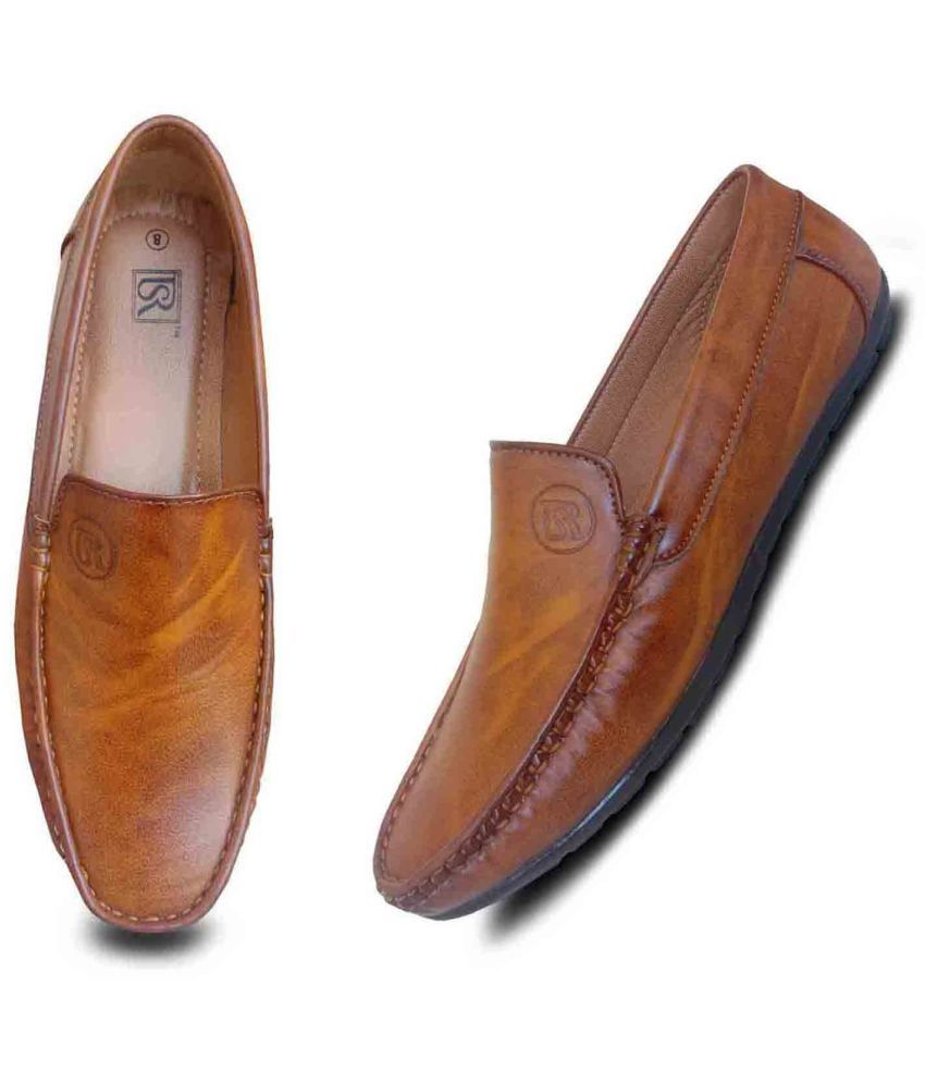     			ShoeRise - Tan Men's Slip on loafers