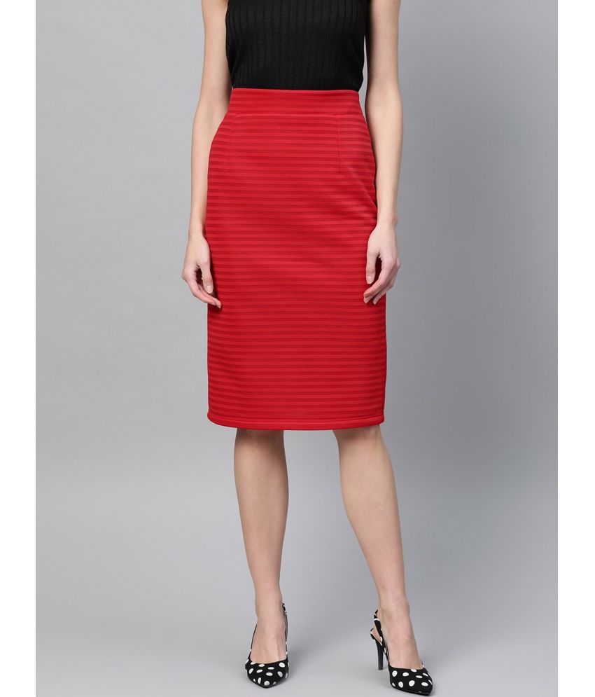     			Zima Leto Polyester Pencil Skirt - Red Single