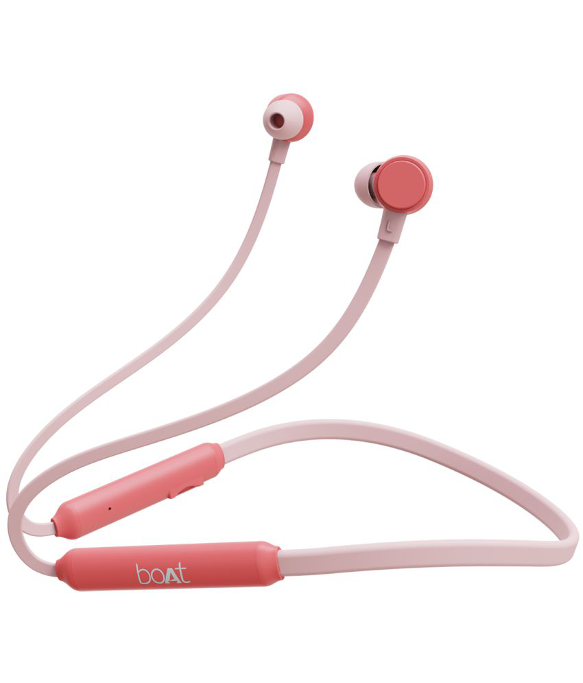 boAt 103 Wireless Lightweight Neckband with BT v5.0, Immersive Audio, Up to 15H Playback, IPX4 Water Resistance, Dual Pairing, Magnetic Earbuds(Pink)