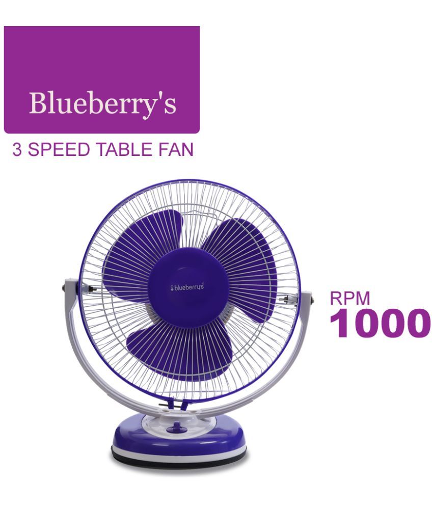 Blueberrys 230 High Speed Table Fan TableFan 48W 225mm Sweep 12'' Dia,3 Speed Control Price in