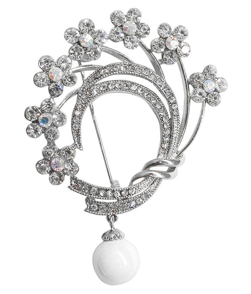 silver saree pin
