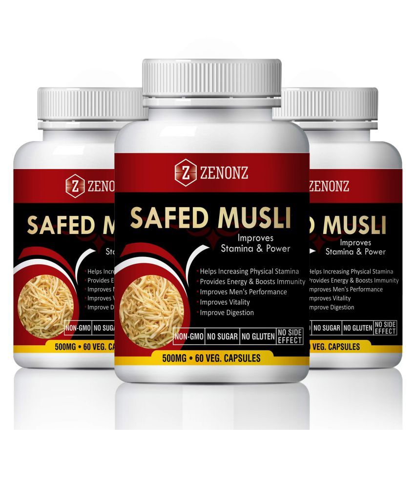     			Safed Musli for Enhance your Sexual Timming & Sex Drive ( 500mg) (60 No)