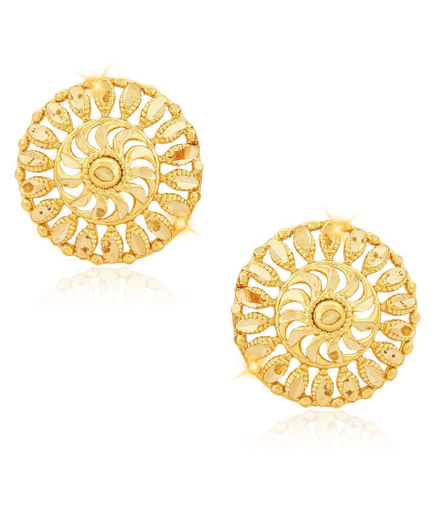 Vighnaharta Traditional South Screw Back Alloy Gold Plated Stud Earring ...