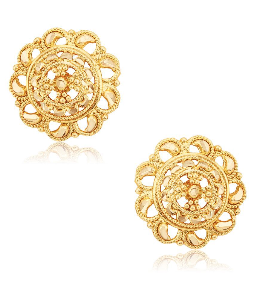 Vighnaharta Traditional South Screw Back Alloy Gold Plated Stud Earring ...