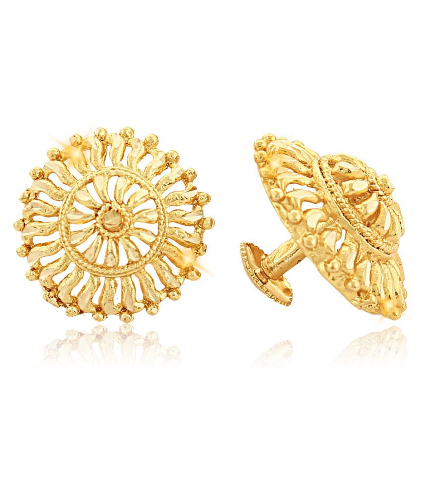     			Vighnaharta - Golden Stud Earrings ( Pack of 1 )