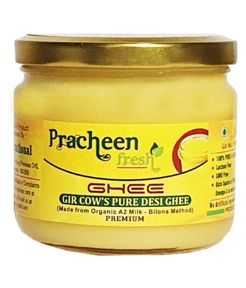 Pracheen Fresh Gir Cow's Pure Desi Ghee 250gms in Glass Bottle Ghee 250 g