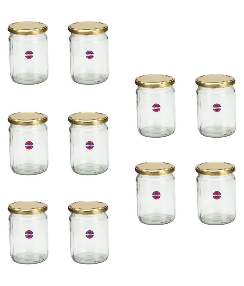     			Somil Glass Container, Transparent, Pack Of 10, 300 ml