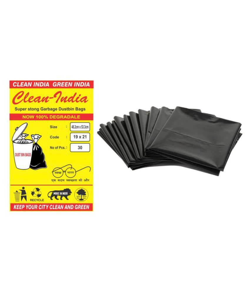     			C-I 60 pcs Premium Quality and strong Medium Garbage Bags - 2 packs of 30 Pcs - 60 pcs - 19X21 Black Medium Disposable Garbage Trash Waste Dustbin Kitchen Bags & Covers
