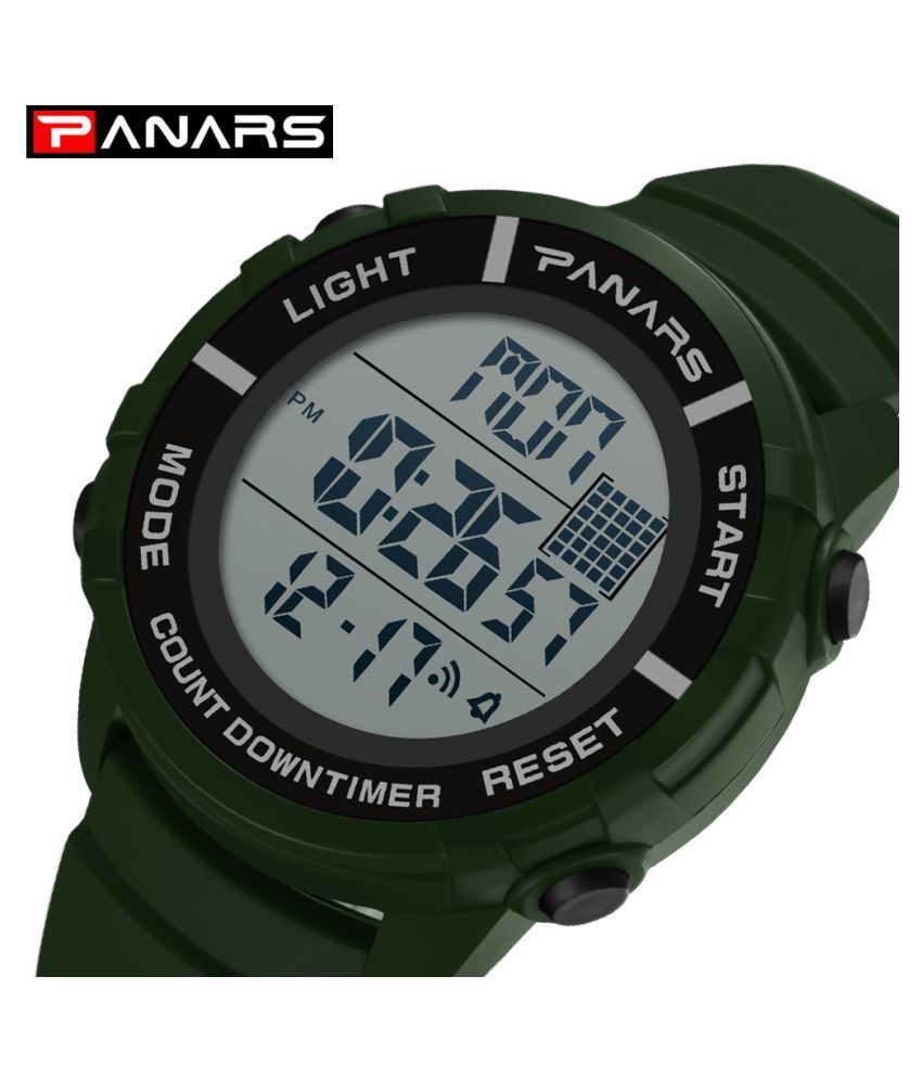 PANARS PNRS-8107-Green Silicon Digital Men's Watch - Buy PANARS PNRS-8107-Green Silicon Digital ...