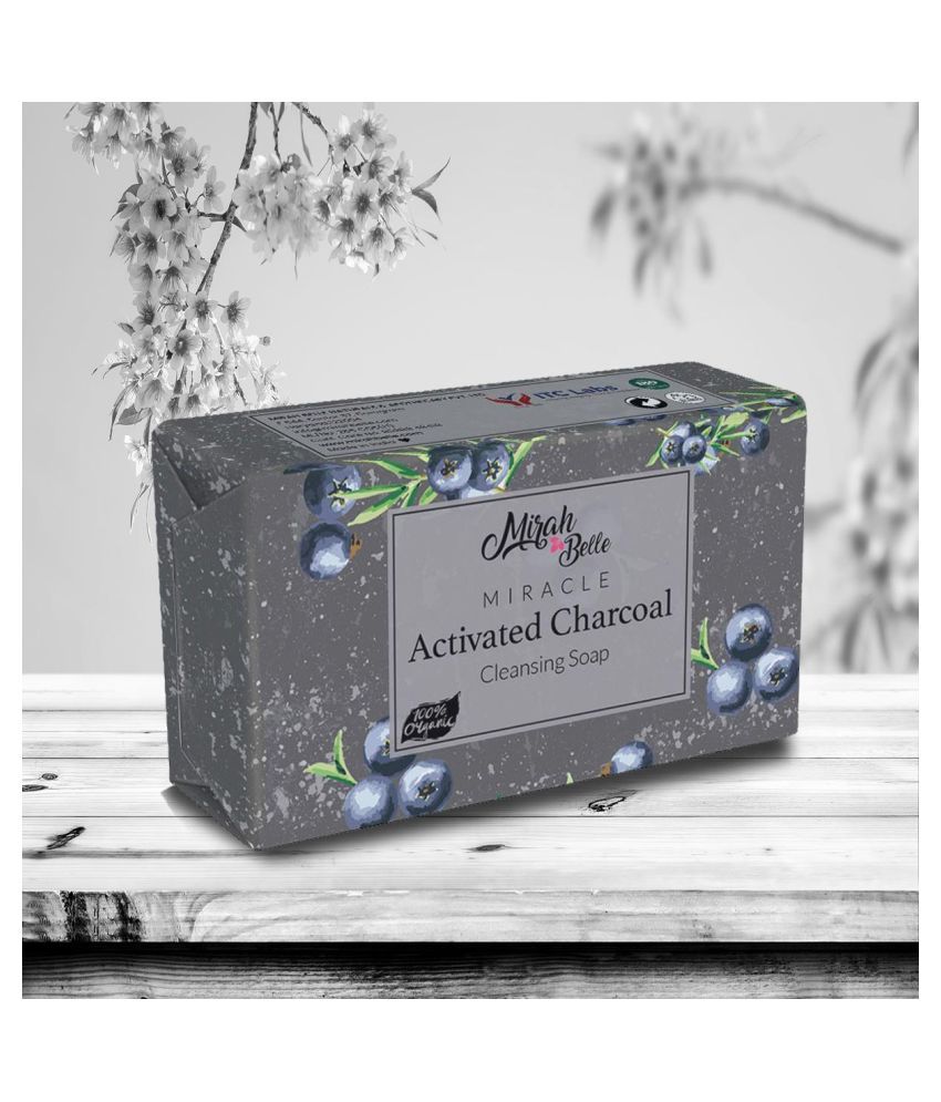Mirah Belle -Activated Charcoal Cleansing Soap, SLS, Paraben Free (Pack of 2) 125 g each