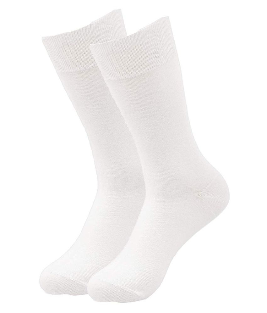     			Voici White Formal Full Length Socks Pack of 2