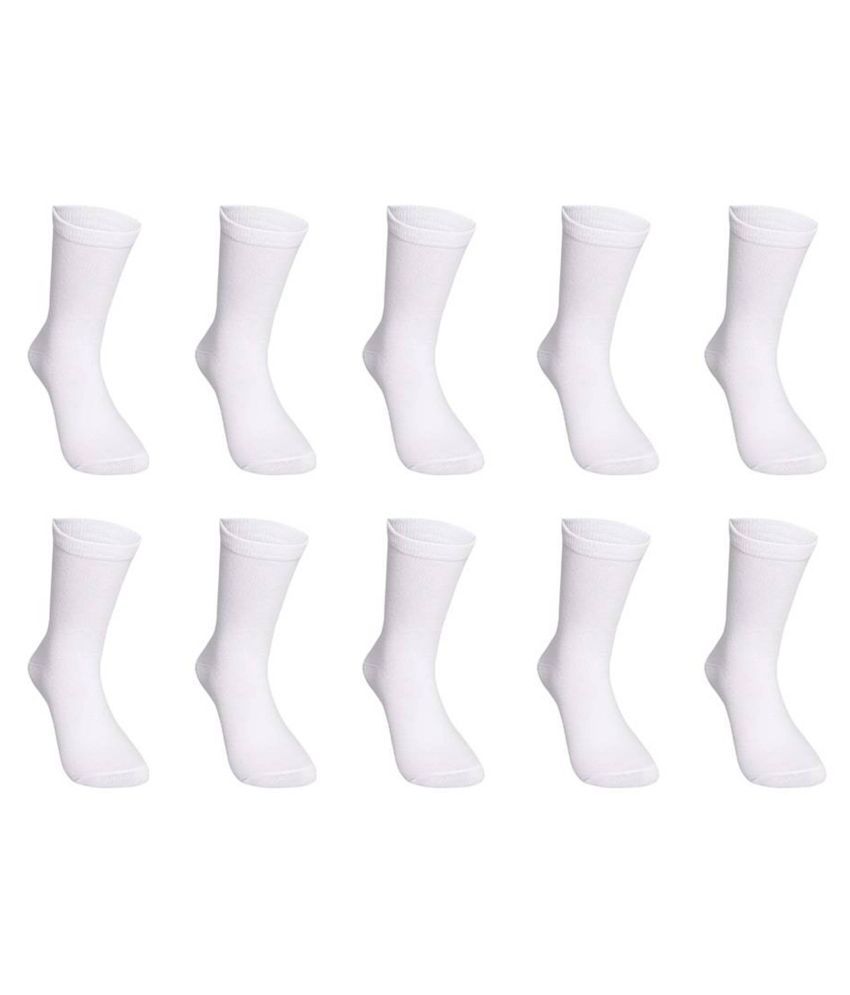     			Voici White Formal Full Length Socks Pack of 10