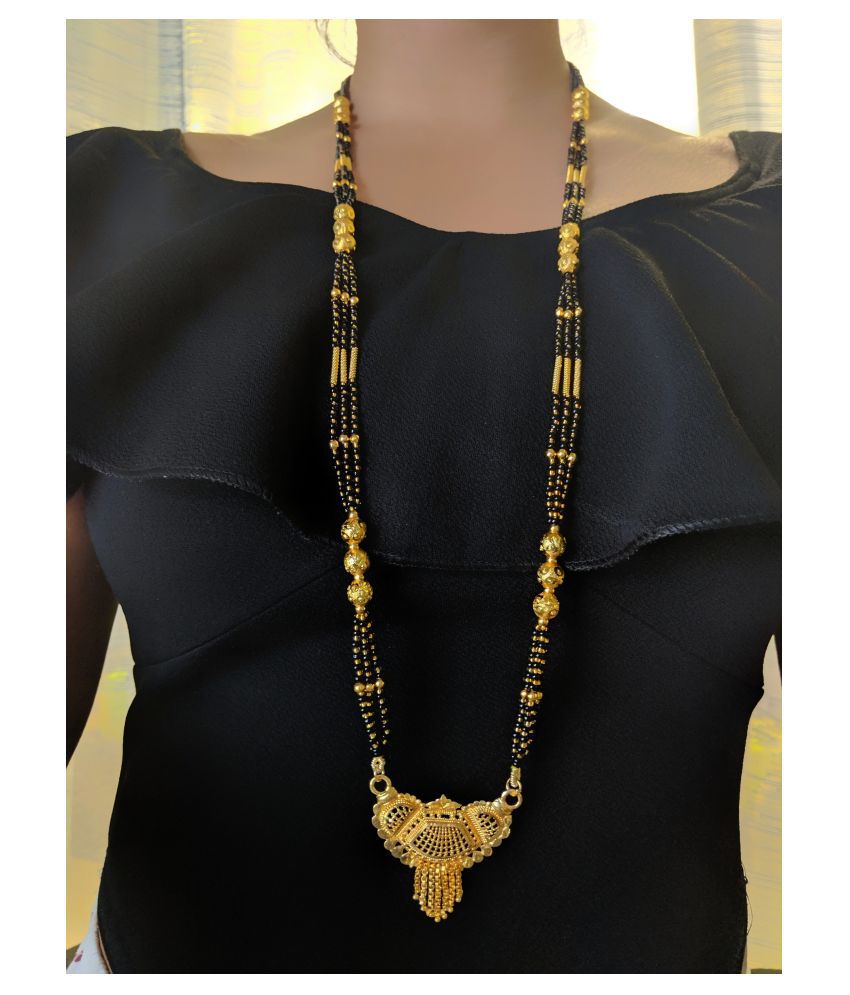 Jewellery Womens Pride Gold Plated Mangalsutra Necklace 37 Inches 