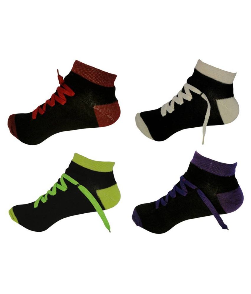     			Voici Multi Casual Ankle Length Socks Pack of 4