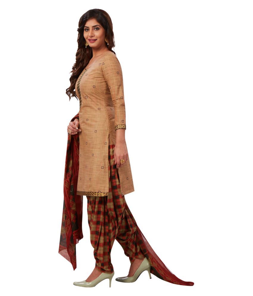 Baalar Green Cotton Dress Material - Buy Baalar Green Cotton Dress Material Online at Best 