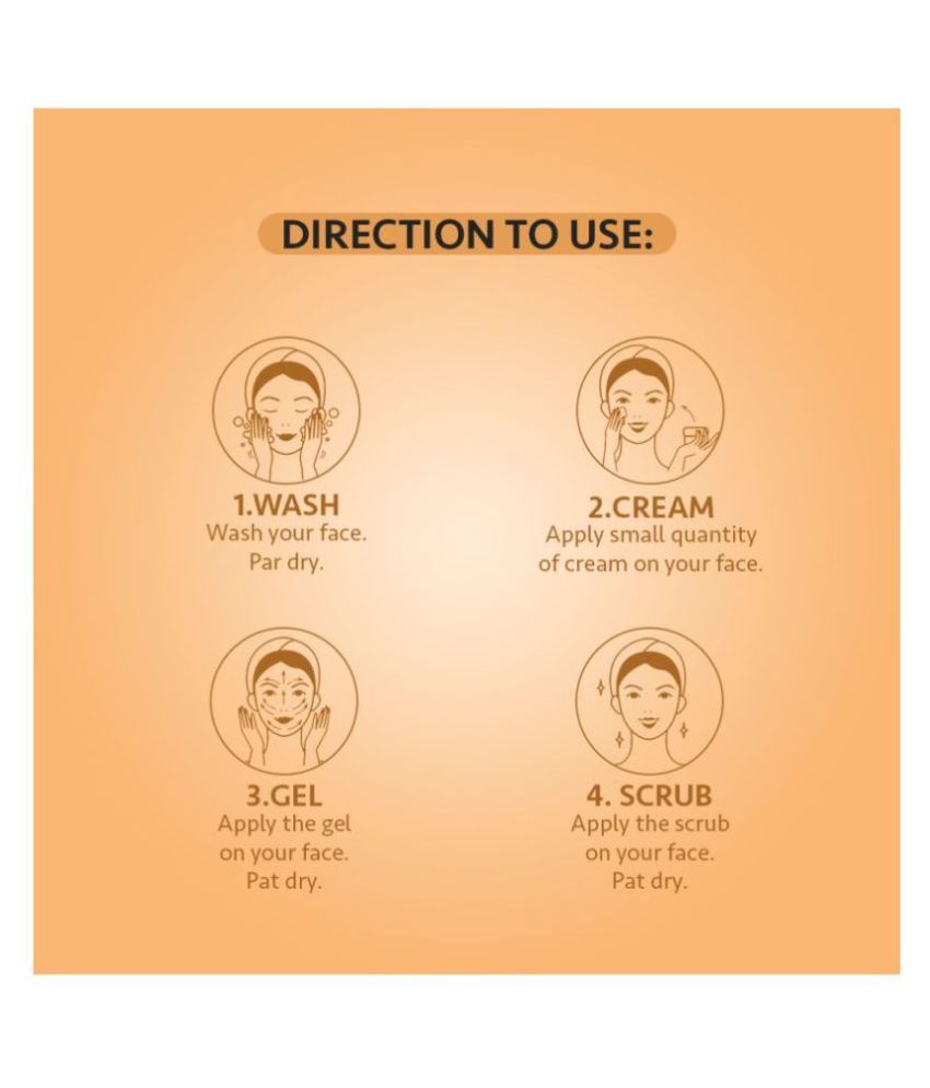 Go Glow PAPAYA VITAMIN E SCRUB/CREAM/GEL Facial Kit 500ML mL Pack of 3