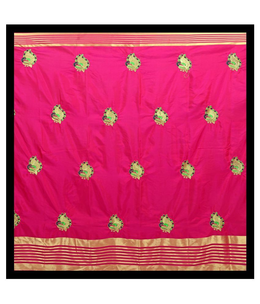 Fashion Corner Pink Satin Saree Buy Fashion Corner Pink Satin Saree