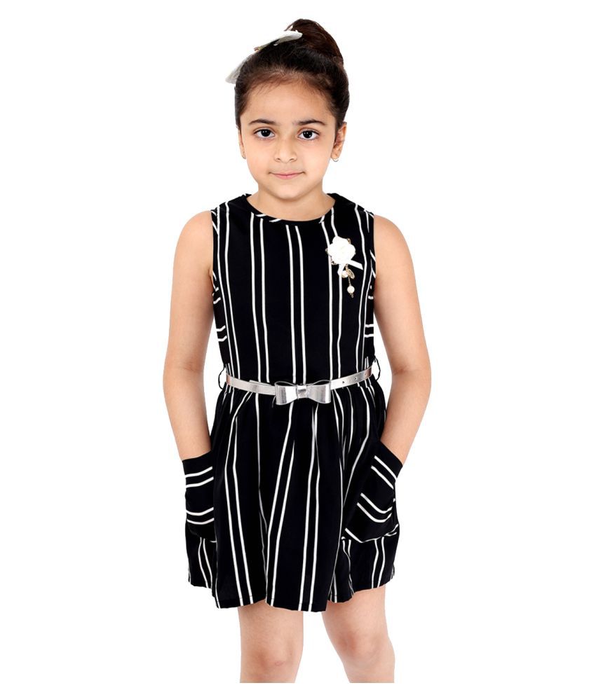     			Naughty Ninos - Black Rayon Girl's A-line Dress ( Pack of 1 )