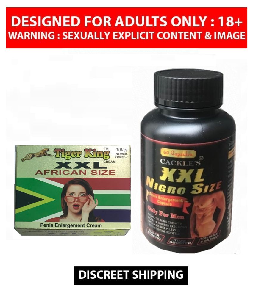 Cackle's XXL Nigro Size Herbal Penis Enlargement Capsule 60 no.s & Tiger King XXL African Size
