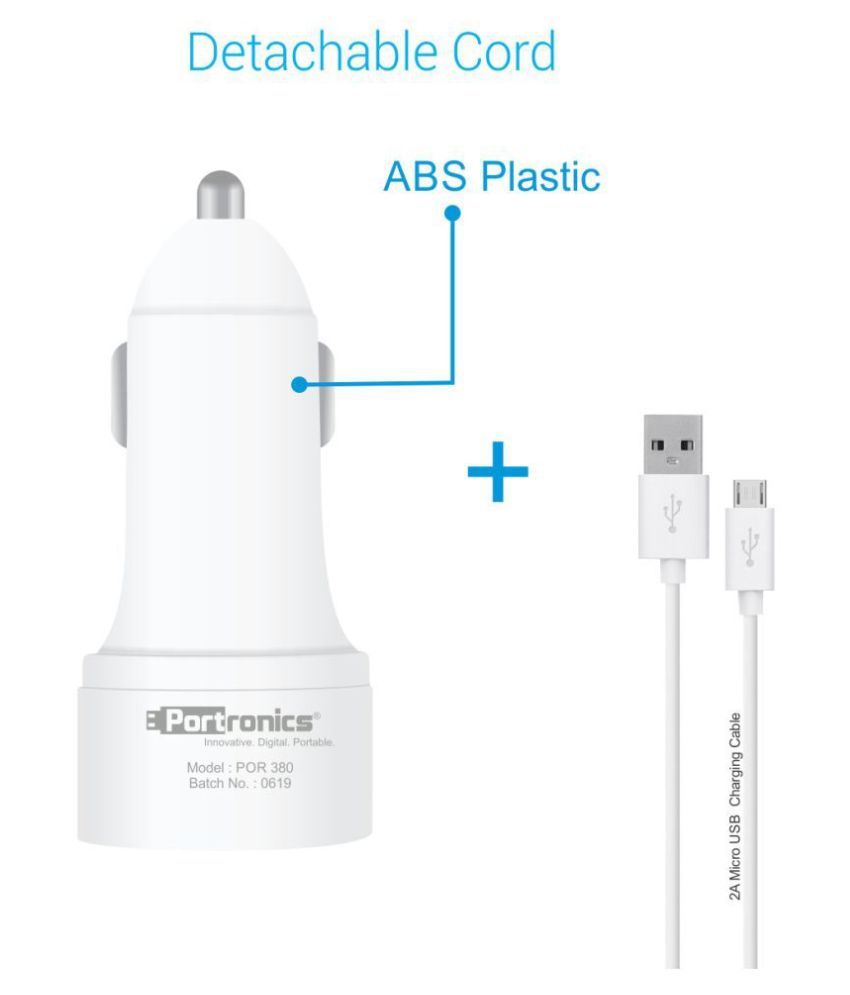 Portronics Car Mobile Charger 8588835575 White Buy Portronics Car
