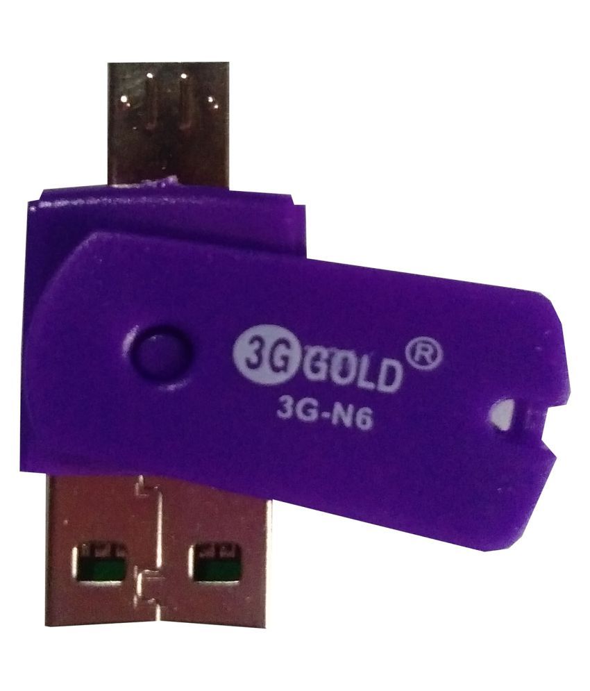SANRIYO MICRO SD/SDHC USB OTG Purple 2.0 Card Reader