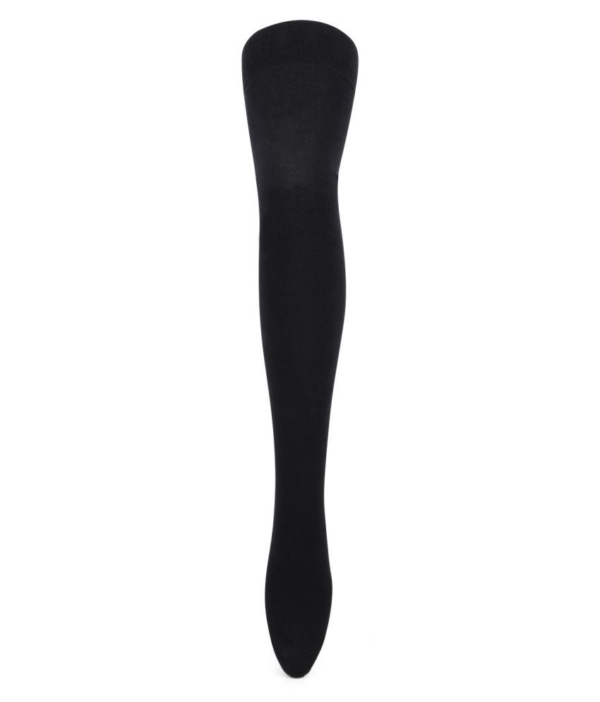     			Bonjour - Black Cotton Women's Full Length Socks ( Pack of 1 )