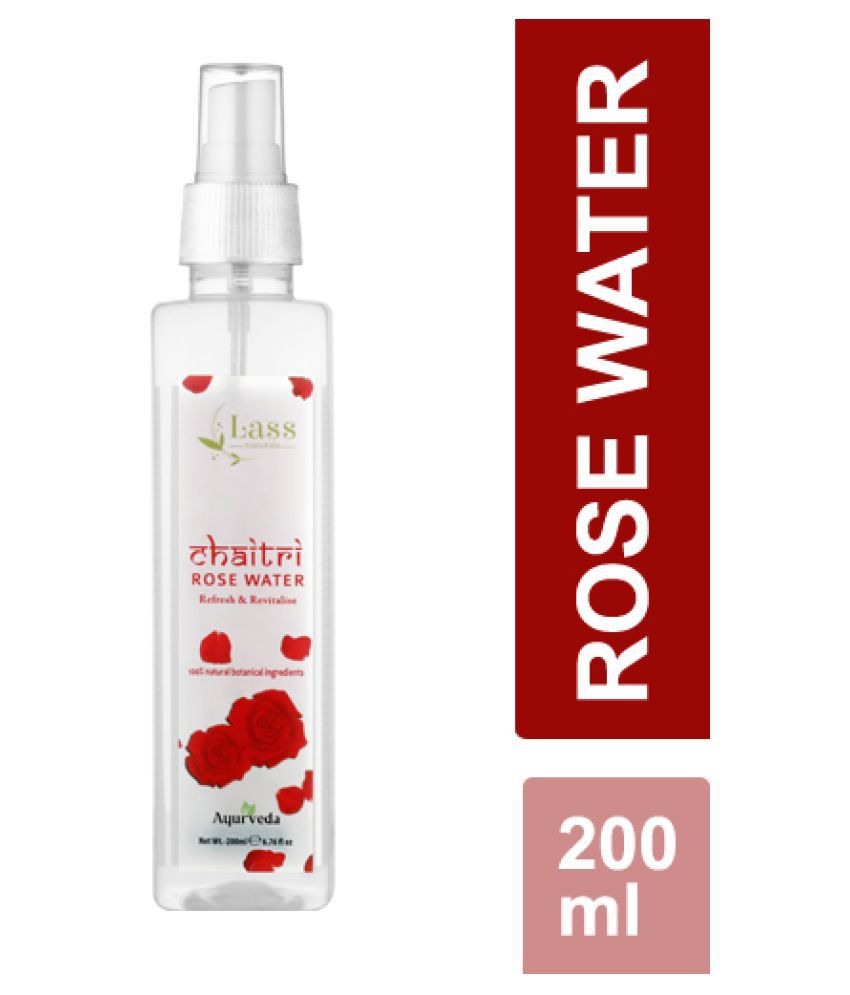 Lass Naturals Rose Water 200ml Rose Water with Chaitri Roses Extracts Skin Freshener 200 mL