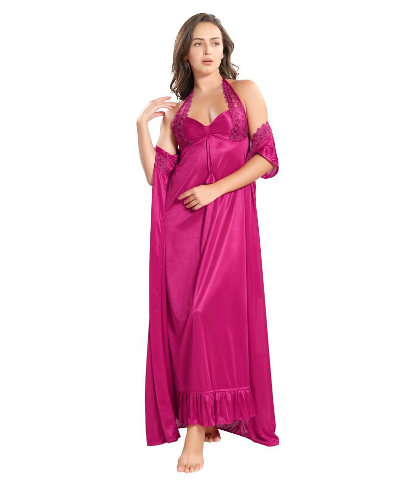     			Reposey Satin Nighty & Night Gowns - Purple