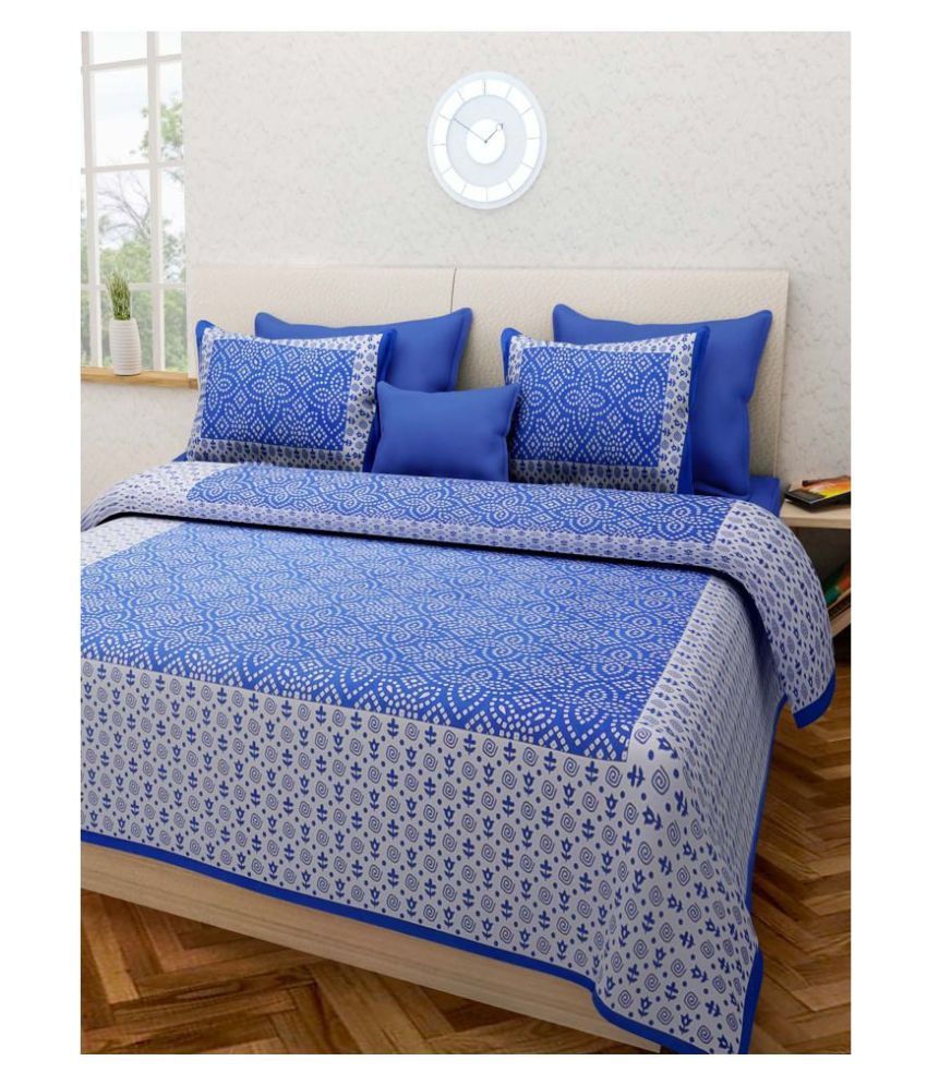     			Frionkandy Cotton Double Bedsheet with 2 Pillow Covers