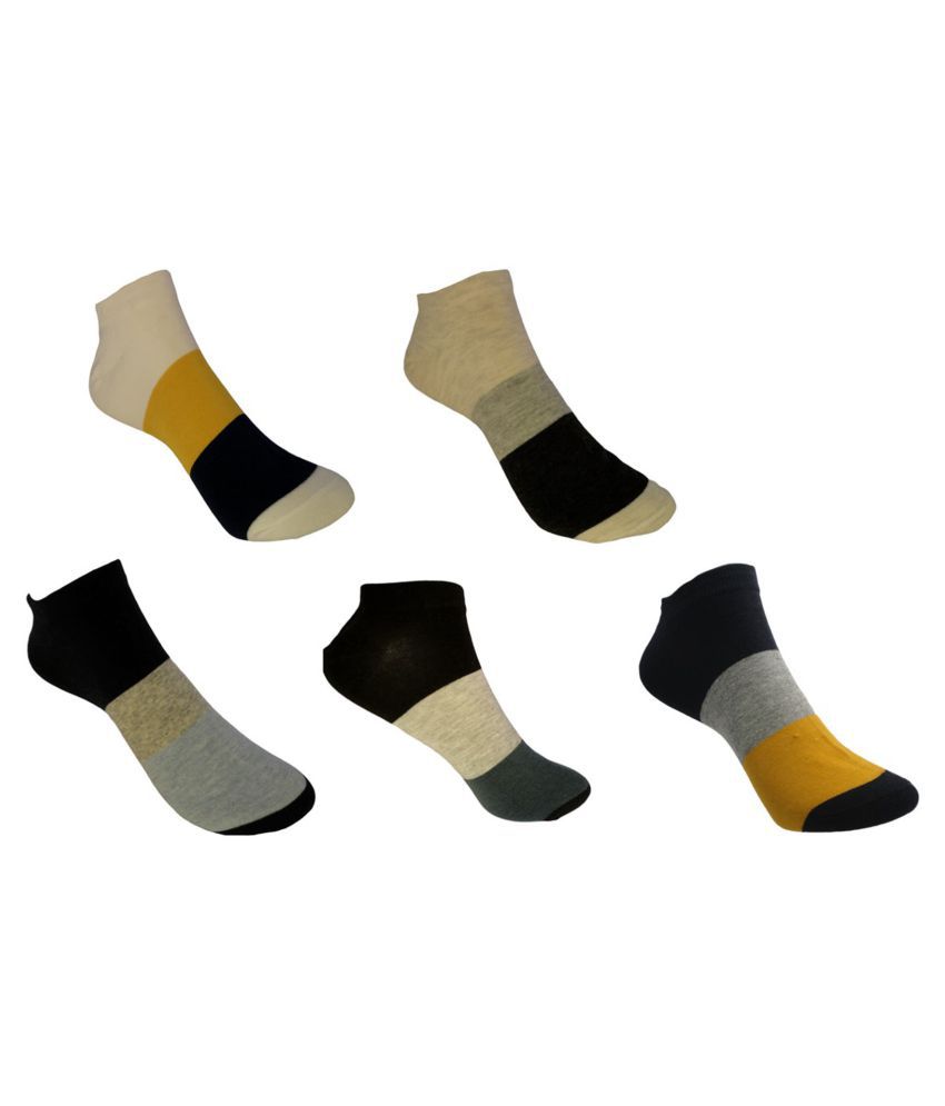 Voici Multi Sports Ankle Length Socks Pack of 5: Buy Online at Low ...
