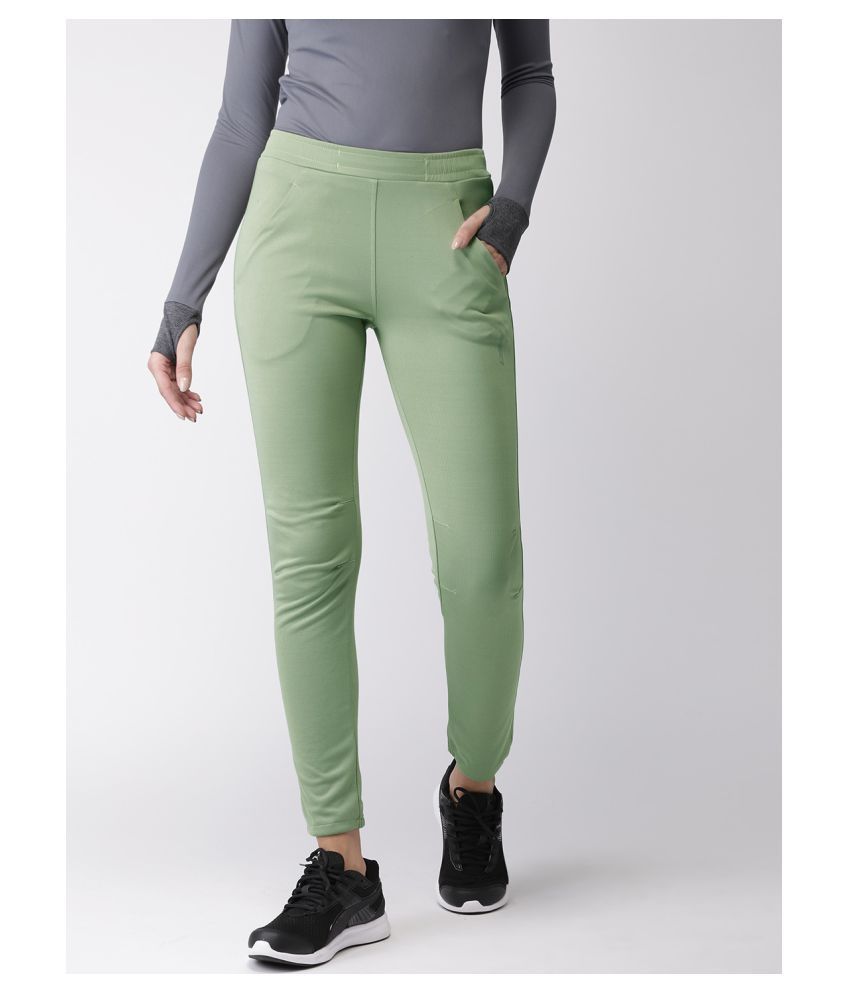 green polyester pants