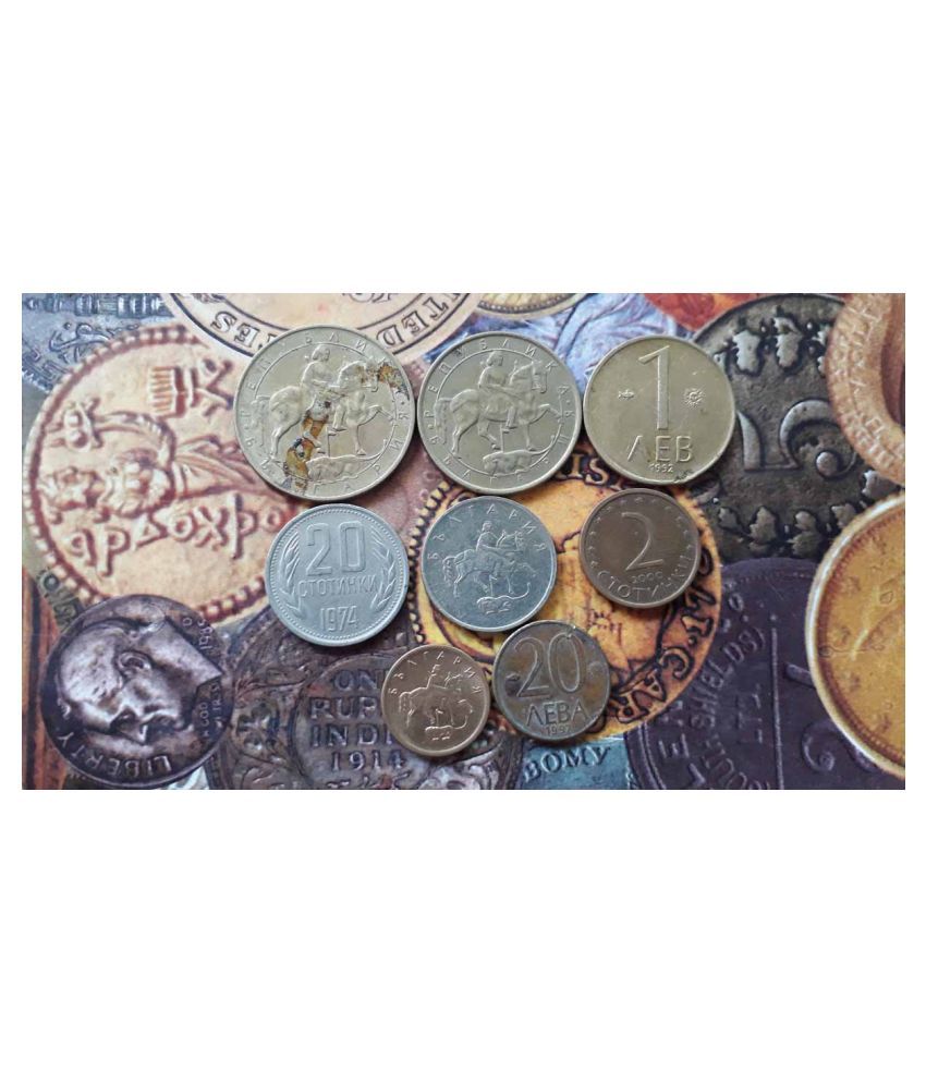     			8 X ALL DIFFERENT COINS SET BULGARIA