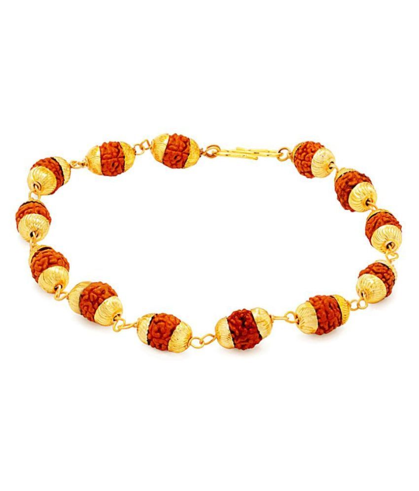 Gold Cap Rudraksha Bracelet: Buy Gold Cap Rudraksha Bracelet at Best ...